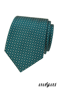 Gemusterte Krawatte im Türkiston