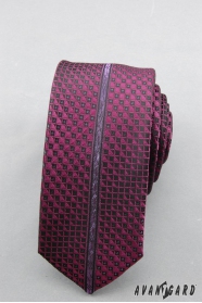 Schmale Krawatte mit lila Muster