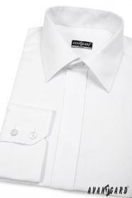 Herren Hemd SLIM mit eleganter verdeckter Knopfleiste  Weiß