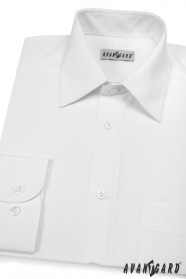 Herren Hemd  langarm  Weiß glatt 451-1