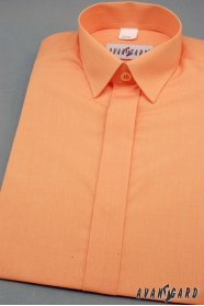 Jungen Hemd verdeckte Knopfleiste orange