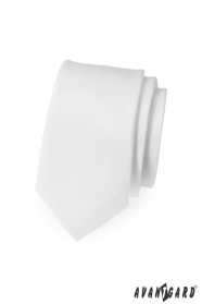 Schmale Krawatte Weiß mattiert