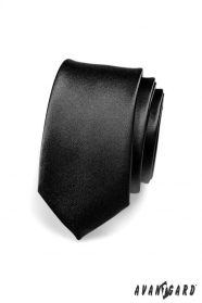 Schmalle Krawatte glänzend schwarz