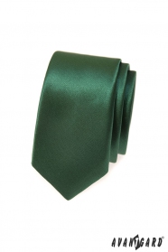 Dunkelgrüne schmale Krawatte