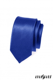 Schmale Krawatte Blau mit Glanz