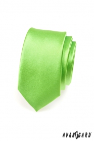 Schmale Krawatte Grün Hochglanz