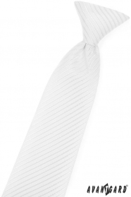 Weiße junge Krawatte mit glänzenden Streifen