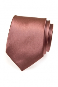 Krawatte einfarbig braun mit Glanz
