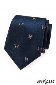 Blaue Krawatte Brauner Hund