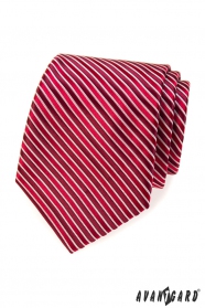 Rote Krawatte mit Bordeaux Streifen