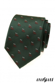 Grüne Krawatte mit Hirschmotiv