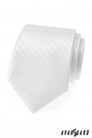 Festliche weiße Krawatte mit silberem Faden