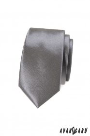 Schmale Krawatte SLIM graphit einfarbig