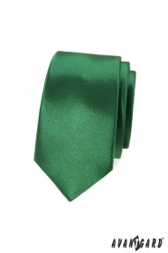 Schlanke Krawatte glänzender Grünton