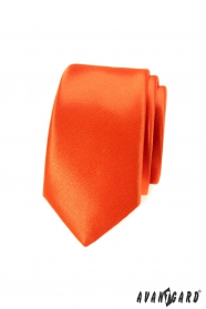Schmale Krawatte Slim tiefe orange Farbe