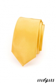 Schmale Krawatte   Gelb glad