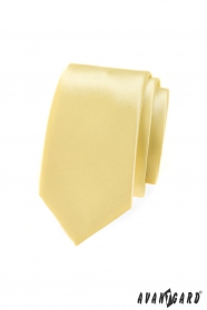 Einfarbige hellgelbe SLIM Krawatte