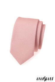 Schmale SLIM Krawatte in modischer Puderfarbe