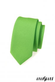 Schmale Krawatte   Grün mattiert