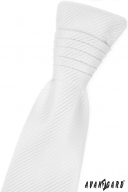 Weiße französische Krawatte mit glänzenden Streifen