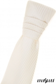 Junge französische Krawatte - cremig mit Streifen