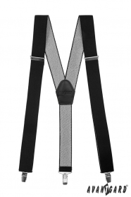 Schwarze Hosenträger mit Clips - 35 mm