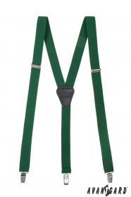 Smaragdgrün Herren-Hosenträger mit Metallclips