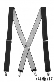 Schwarze Hosenträger X-Form 4-Clip-Halterung