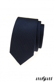 Blaue strukturierte schmale Krawatte