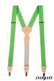 Grasgrüne Stoffhosenträger Y-Form mit Clips