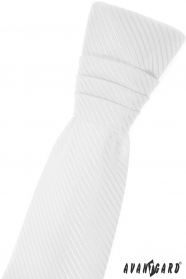 Weiße junge französische Krawatte mit Diagonalstreifen