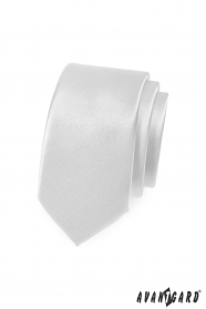 Glatte weiße Slim-Krawatte