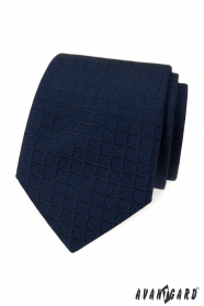 Blaue Krawatte mit quadratischer Struktur