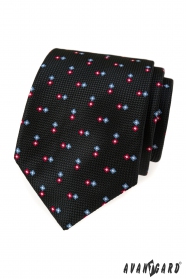 Schwarze strukturierte Krawatte mit Muster