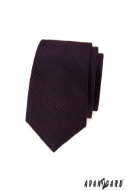 Schmale Krawatte mit bordeauxroten Streifen