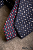Dunkelblaue Krawatte mit Ankern - Breite 7,5 cm