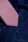 Baumwolle Krawatte mit Streifen in weinrot - Breite 7 cm