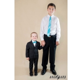 Jungen Kinder Krawatte türkis Glanz - Länge 44 cm