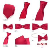 Rote französische Krawatte für Jungen + Einstecktuch - uni