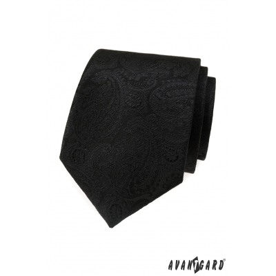 Schwarze Krawatte mit Paisley-Motiv