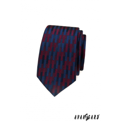 Schmale Krawatte mit farbigem geometrischem Muster