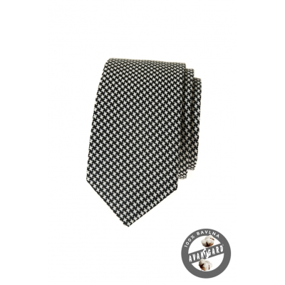 Krawatte aus schwarz-weißer Baumwolle