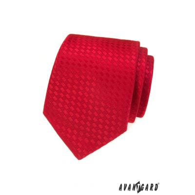 Rote Krawatte mit rechteckigem Motiv
