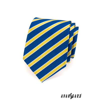 Blaue Krawatte mit gelben Streifen