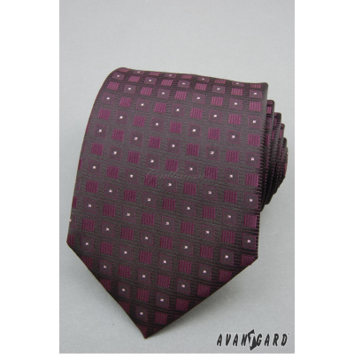 Lila Krawatte quadratisches Muster