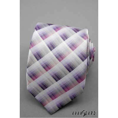 Karierte Krawatte rosa violett