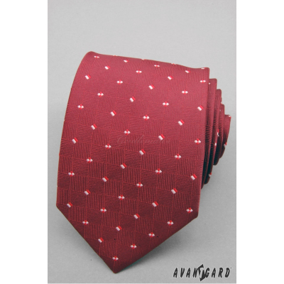 Rote Krawatte mit kleinen Quadraten