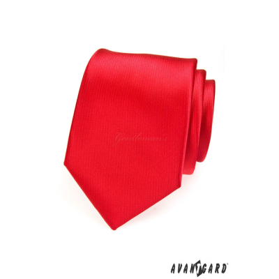 Herren Krawatte rot mit feinen Streifen
