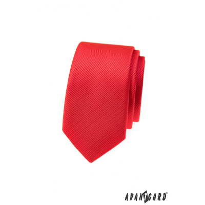 Rot strukturierte, schmale Avantgard Krawatte