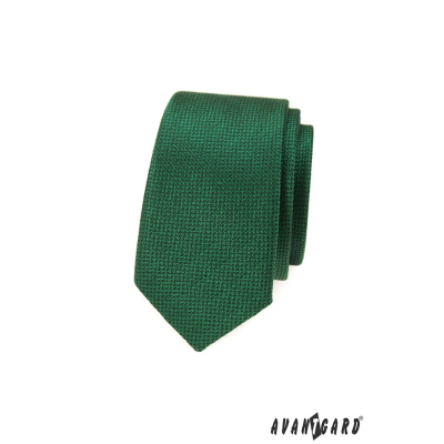 Grüne schmale Krawatte mit Oberflächenstruktur